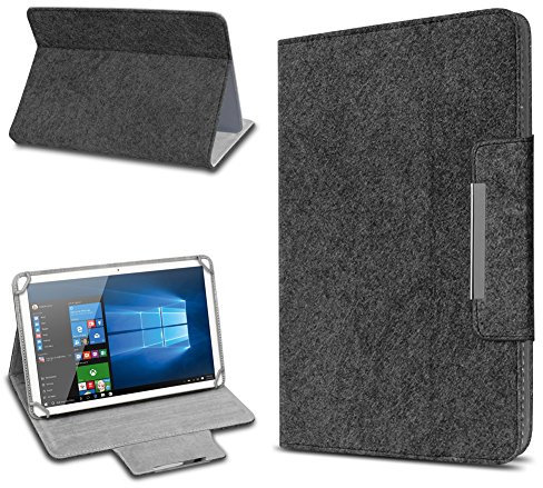UC-Express Filz Hülle kompatibel für LNMBBS P40 10.1 Zoll Tablet aus Filz mit praktischer Standfunktion Schutztasche Stand Tasche Cover Case, Farbe:Dunkel Grau