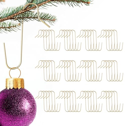 Talvani | S Haken für Christbaumkugeln | Kugelaufhänger | Hochwertige Doppelhaken für Weihnachtskugeln - Premium Aufhänger, Deutscher Versand - Haken für Tannenbaumkugeln | 60 Stück - Gold | Silber