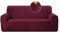 NAKIHOUSE Dicke Samt Sofa Überwürfe Sofabezug mit einem Kissenbezug, Superweicher Elastische Sofa Abdeckung in Bordeauxrot Farbe für 1/2/3/4 Sitzer（L-förmiges Ecksofa erfordert Zwei）