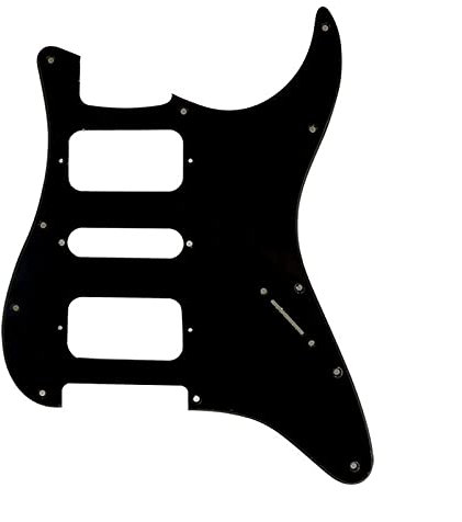 Gitarren-Kratzplatte Für Stratocaster 11 Schraubenlöcher HSH. Zwei Humbucker Single Stratocaster Guitar Pickguard Kein Kontrollloch Kratzteller Schlagbrett (Color : 1Ply Black)