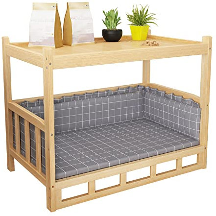 Dog Bed Hundebett Kleines, Mittleres, Großes Hundebett mit Ablagefläche & Herausnehmbare Matratze, Zuhause Schlafzimmer Wohnzimmer Nachttisch/Sofa Beistelltisch, Einfach Zusammenbauen