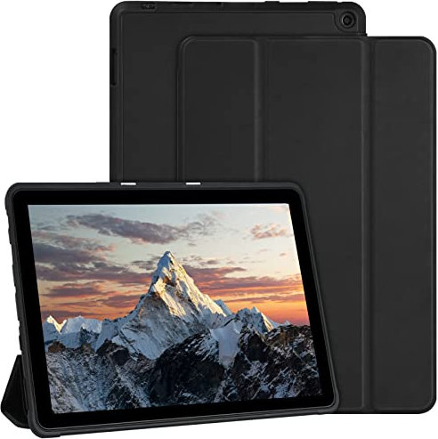 AMZCASE Hülle für alle neuen Amazon Fire HD 10 und Fire HD 10 Plus Tablets (nur kompatibel mit der 11. Generation 2021) – Ultraleichte Slim Shell Stand Cover Auto Wake/Sleep (Schwarz)