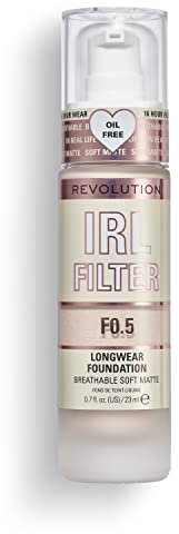 Makeup Revolution, IRL Filter Longwear Foundation, Medium to Full Coverage, F0.5, 23ml