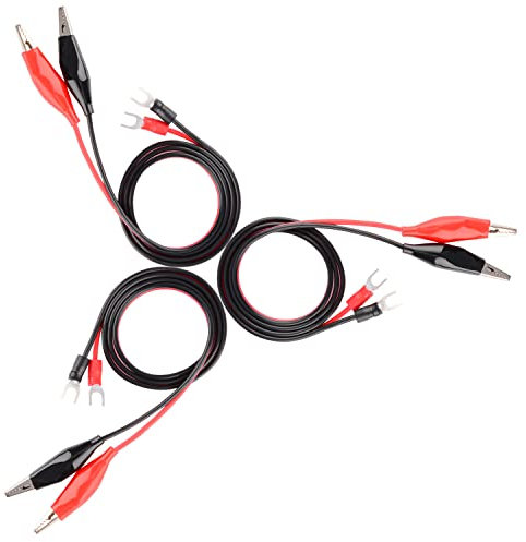 stonylab Elettronica Clip a Coccodrillo ai Spade Lug Cavi di Prova Terminale, 6 Confezione 50 cm Puntali Tester Cavo Patch con Test Clip a Coccodrillo Isolata e Spina a Forcella