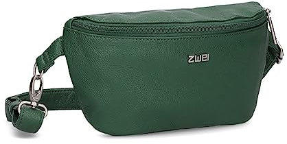 Zwei Damen Hip Bag Mademoiselle.M MH4 Bauchtasche 25 cm 1 Liter aus hochwertigem Kunstleder, Crossbody Bag wasserabweisend, 3-in-1 Bequeme Brusttasche, Gürteltasche & Hüfttasche (moos)