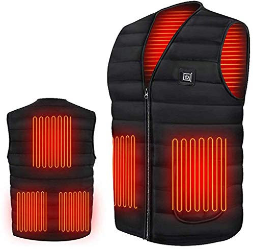 Battnot Beheizte Weste Herren Damen, Elektrisch Beheizte Weste Beheizbare Weste USB Lade Heizweste Warme Beheizte Weste Wärme Outdoor Wandern Motorrad Steppweste Winterjacke Outdoor, keine Powerbank