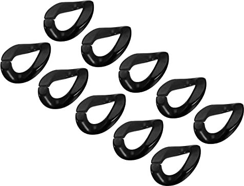 sourcing map Acrylic Link Rings, 23mm Quick Linking C-Clips Hooks for Purse Bag Chain, DIY Craft Making, Black 48Pcs