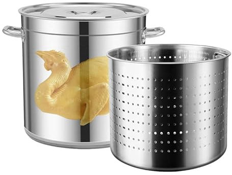 Acier inoxydable crabe fruits de mer bouilloire 27qt / 45qt / 63qt poêle de réserve avec filtre et couvercle écrevisse bouillie dinde frite homard, crevette multifonction,30L/27QT