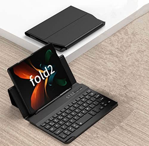 Hülle Case for Z Fold2 Keyboard + Magnetic Flip Folio + Pen Slot,Book Cover Keyboard Kit for Samsung Galaxy Z Fold2 5G(8)