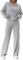 GORGLITTER Hose Und Pullover Set Damen Strick Set Zweiteiler Outfit Langarm Hoodie Und Hose Set Jogginganzug Freizeitanzug Hellgrau M