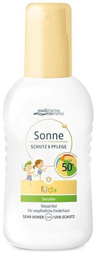 Sonne Schutz & Pflege KIDS LSF 50+ Pumpspray - für empfindliche Kinderhaut - wasserfestes Spray - für Gesicht & Körper - zieht schnell ein - von medipharma cosmetics - 200ml