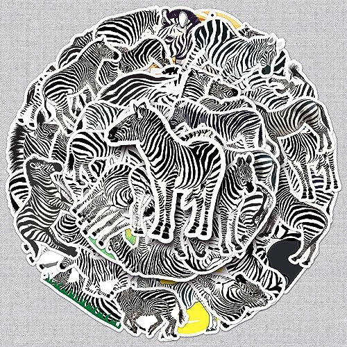 Zebra Aufkleber Tiere Sticker Set 50Stücke Niedlich Deko für Auto Laptop Skateboard Fahrrad Moped Motorrad Fahrrad Computer,Geeignet für Erwachsene Kinder