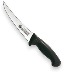 De Luca Coltello Disosso Curvo, lunghezza lama 16 cm, Acciaio Inox AISI 420 Temperato, Lama con Affilatura Conica, Finitura Satinata, Manico in Polipropilene, Design Esclusivo