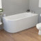BAYSTONE Modern Bathroom 1700 J Shape Right Hand Bath Front Panel Corner Bathtub Acrylic