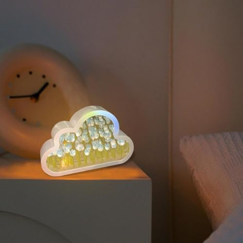 SPORTARC Cloud Tulip Lamp, DIY Cloud Tulip LED Nachtlicht, LED Tulpe Nachtlicht Spiegel, Tisch Flpwer Lampe für Schlafzimmer Dekoration (Blau)