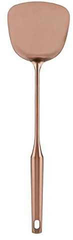 Espátula Para Wok, Cucharón Para Wok Giratorio De Acero Inoxidable, Espátula De Metal, Utensilios De Cocina Para Wok Con Mango Largo Para Cocina Casera(Oro rosa)