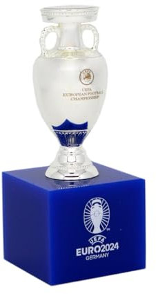 UEFA Euro 2024 AMBALLCOM Réplique du Trophée 3D sur le Podium avec le logo| Différentes Tailles | Multicolore | (70mm)