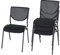 Mendler 4er-Set Besucherstuhl T401-AM, Konferenzstuhl stapelbar, Stoff/Textil - Sitz schwarz, Füße schwarz