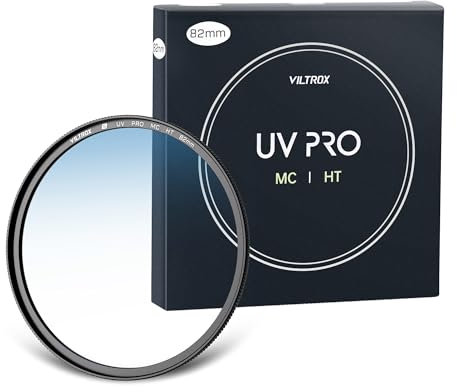 VILTROX 82MM UV-Filter MC UV Schutzfilter,UHD-Kameraobjektiv, 18 Mehrschichtige Beschichtungen, Ultraharte Beschichtung, Nano-Beschichtung, Hydrophob, Kratzfest, Ultradünn, für 82mm Kameraobjektiv