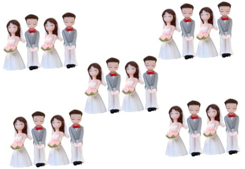 Toddmomy 10paare Zwei Romantische Miniaturfiguren Hochzeitskuchen Topper Für Valentinstag Jubiläen Kreative Geschenkidee Dekorative Figuren Für Liebevolle Anlässe Und Schöne