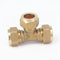 TNGNMGVSJ Fit Tube O/D 15mm Tee 3 Ways Brass Ferrule Fitting for Boat Marine