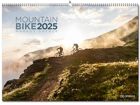 Yohmoe® Mountainbike Kalender 2025 by Markus Greber im großen DIN A2 Panorama-Format (59.4x42.0 cm). Bike Kalender 2025. MTB Kalender 2025.