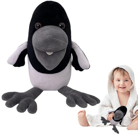 Krähe Plüschtier, Black Crow Plüsch, Crow Black Bird Plüschtier, Schwarzer Krähenplüsch, 8,6 Zoll Weiches Krähen-Plüschtier, Heimdekoration für Fans, Weihnachtsgeburtstagsgeschenk