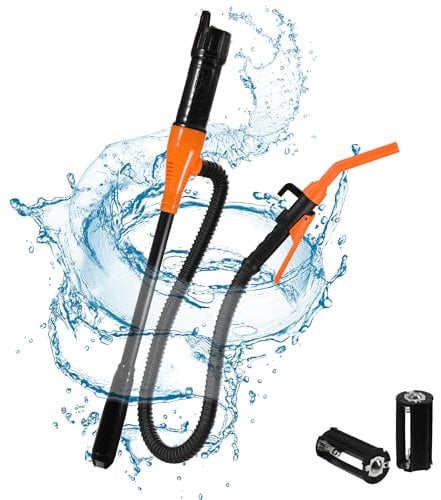 Pompa a Pozzetto Portatile a Batteria Con Ugello di Controllo del Flusso - 2,4 Galloni/Min, Elettrica, per Trasferimento e Sifone di Benzina, Diesel