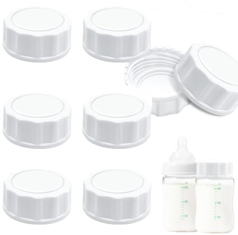 6 Stück Reiseflaschenverschlüsse,Babyflaschenverschlüsse,für Avent Flaschendeckel Ersatz,für Phillips Avent Flasche Glasflaschen Zubehör,Glasflaschen Weiß Versiegeln Deckel