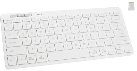 Bnnwa Teclado Bluetooth inalámbrico, Bluetooth + 2.4G, Teclado de Modo Dual, pequeño, portátil, inalámbrico, para Android, Tablet, teléfono, iPad, Pro, Air, Mini, iPhone, Windows Surface (Blanco)