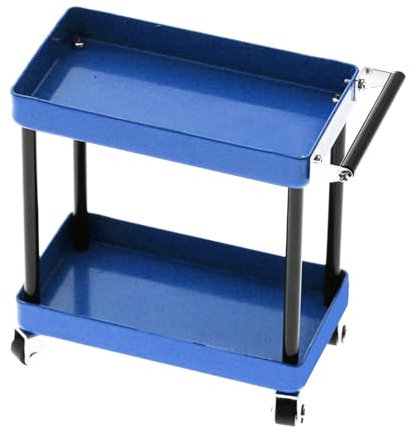 Mini Rollwagen, 2 stufiger Aufbewahrungswagen mit Rädern für Modellautozubehör Im Maßstab 1/8, 1/10, 1/12, 1/16, 3,4 Zoll Trolley, Mobile Werkstatt, Garage, Reparaturwerkzeug