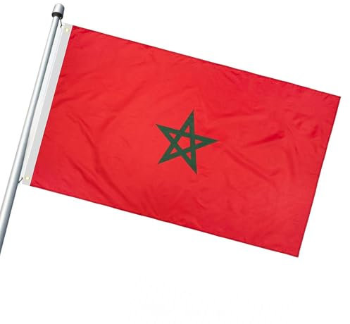 Drapeau National Du Maroc | Flag National Du Maroc, 90x150cm / 3x5ft De Polyester Marocain Drapeau Marocain | Polyester De Haute Qualité Extérieur Robu90x150 Cm / 3x5ft Flag En Polyester Épais