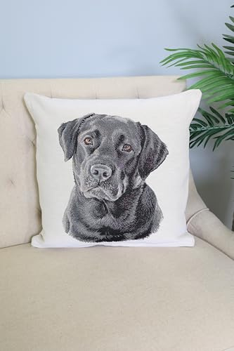 textile idea Kissenbezug 45x45 Gobelin, Deko Kissen mit Motiv, Kissenhülle, Dekokissen, Sofakissen - Labrador Retriever 1 STK.