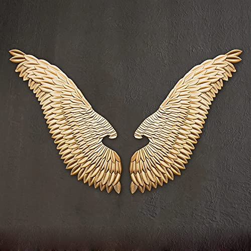 IRIRI Metall Engelsflügel Wanddeko Engel Wandhänger Gold Wandskulptur Flügel Deko groß(88 * 134cm)