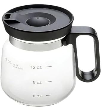 Kaffeekanne Glas, Große 473 Ml Kaffeekanne Tasse, Glaskaraffe Mit Klappbarem Kunststoffdeckel Schwarz, Für Tee Heiße Schokolade