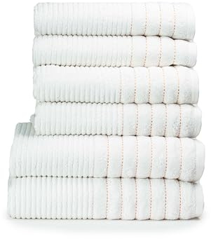 6-Pack Bathroom Hand Towels - Premium Egyptian Cotton, 650 GSM - Extra Soft, Quick-Dry & Absorbent Washable Towels - Luxury Face & Hand Towels for Home, Gym & Spa (50x80 cm) - White