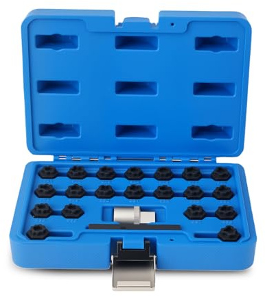 maXpeedingrods 22PCS Wheel Locking Nut Key Kit for VW VAG Volkswagen, Wheel Lock Nut Socket Adapter Set, Wheel Lock Lugnut Anti-Theft Screw Lug Nut Removal Tool, Anti-Theft Screw Remover