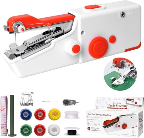 Machine à Coudre Portable, Mini Machine à Coudre Électrique à Couture Rapide pour Adultes, Facile à Utiliser, Adaptée à la Couture de Vêtements, au Bricolage, aux Voyages en Famille