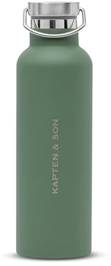 Kapten & Son Trinkflasche Edelstahl 750 ml Moss Green | Thermosflasche auslaufsicher & sspülmaschinenfest | Wasserflasche für Sport & Alltag | Heiße & Kalte Getränke | Doppelwandig Isoliert, BPA-Frei