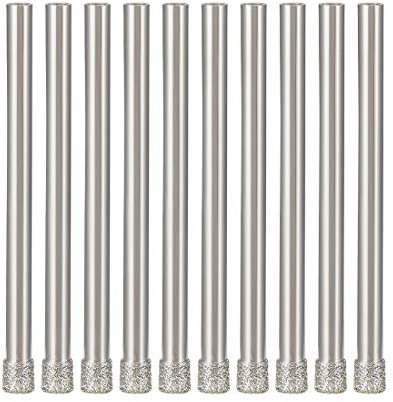 sourcingmap 10PCS 5/32-inch(4mm) Diamond Coated Hole Saw Drill Bits for Glass Ceramic Tile Marble Rock Porcelain Bottles Pots Brick