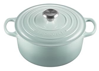 Le Creuset Signature Enameled Cast Iron Round Casserole, 4.3-Quart, Sea Salt