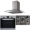 SIA 60cm Stainless Steel Electric Single Oven, 70cm Gas Hob And Curved Hood Fan