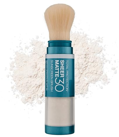 Colorescience Total Protection Sheer Matte SPF 30 Sunscreen Brush For Oily and Acne-Prone Skin, Unscented 0.15 Ounce, Powder