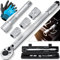 MASKO® Drehmomentschlüssel 6tlg. Set 40-210Nm 1/2' CV inkl. 3 Stecknüsse 17mm 19mm 21mm & Verlängerung 125mm Montagehandschuhe Koffer +/- 4% Toleranz Reifenschlüssel Auto Drehmoment-Schlüssel, Silber