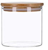 TALK-POINT Vorratsdosen aus Glas mit Bambusdeckel, Vorratsgläser, Glasbehälter | 350 ml - 2200 ml | luftdicht, Spülmaschinenfest, Mottensicher (500 ml)