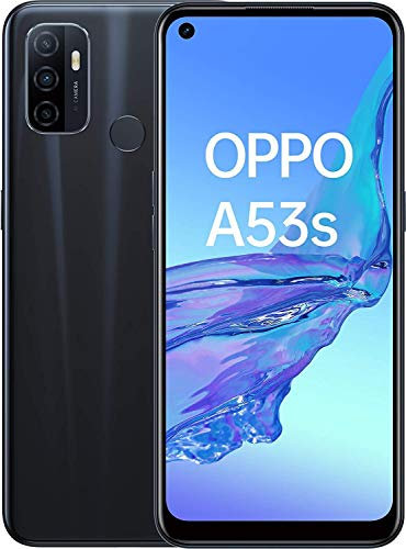 OPPO A53s - Smartphone 4G Débloqué - Téléphone Portable 128 Go - 4 Go de RAM - Écran Immersif 90Hz - Batterie 5000 mAh - Triple Caméra - USB-C - Android 10 - Smartphone Débloqué - Noir Océan