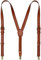 EURYNOME Leder-Hosenträger für Herren, breite Hosenträger aus echtem Leder, verstellbar, braun, personalisierte Trauzeugengeschenke, 01# Braun (blanko), XL