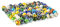 Jiahuade 430g Kleine Glasmurmeln,100 Stück Glas Murmeln Kinder Murmelspiel,15mm Bunte Murmeln Deko Glas Spielzeug,Glasmurmeln Bunt für Murmelspiel Kinder Haus Dekoration