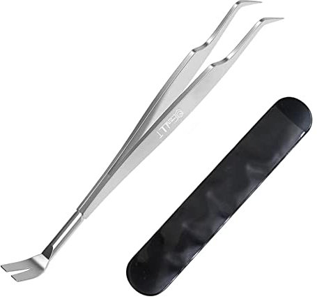 EasyULT Pinza per Zecche 2 in 1, Pinzetta per Zecche in Acciaio Inox, per Uomo, Strumento Pinzetta di Rimozione delle Zecche a Doppia Punta Cane e Gatto