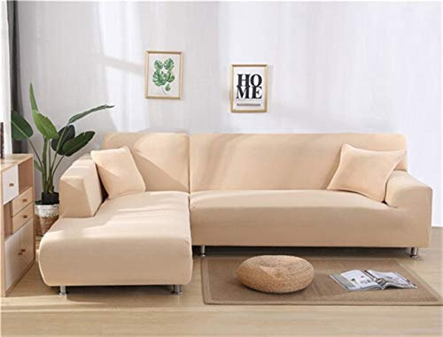 Fest Farbe Enge Wrap Elastic-Sofa-Abdeckung benötigt 2 Stück bestellen Sofa-Abdeckung Wenn L-Stil-Ecksofa Capa De Sofa Sofabezug 226 (Color : Beige, Specification : 2 Seat 145 185cm)